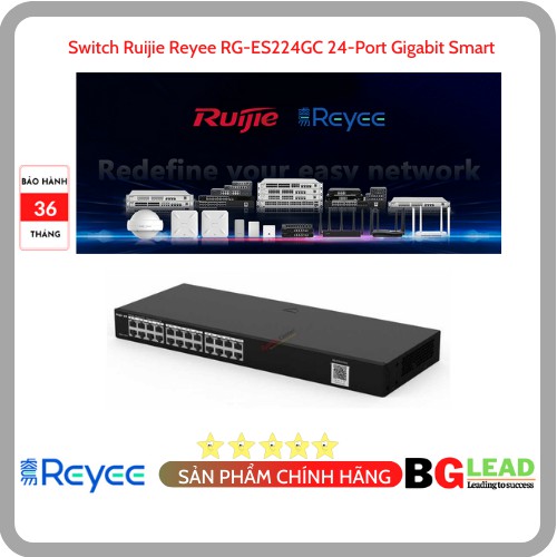 Thiết bị mạng Switch Ruijie Reyee RG-ES224GC 24-Port Gigabit Smart