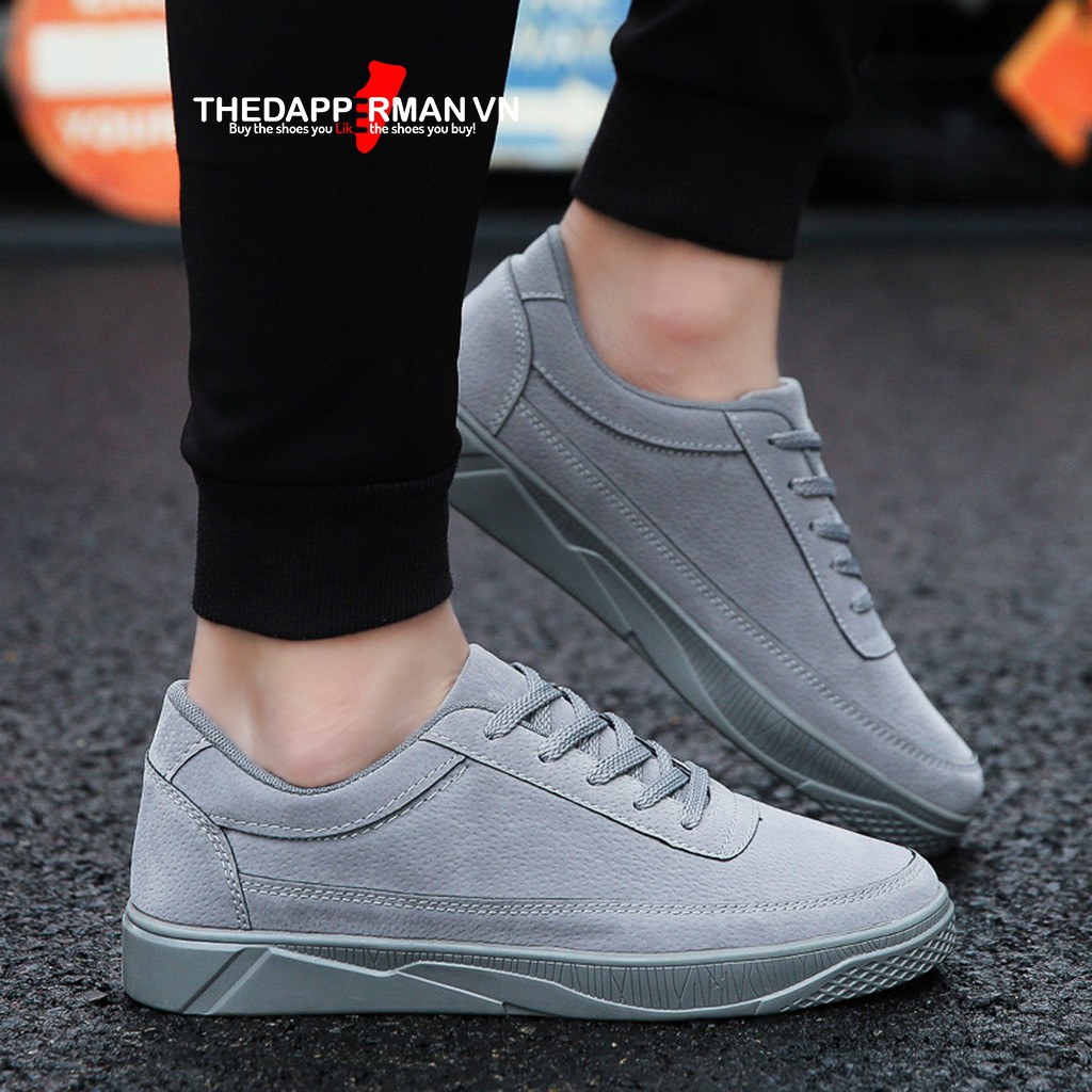 Giày sneaker thể thao nam THEDAPPERMAN TDM1101 chất liệu da lộn, đế cao su nhiệt dẻo, siêu êm phù hợp chạy bộ, màu xám | BigBuy360 - bigbuy360.vn