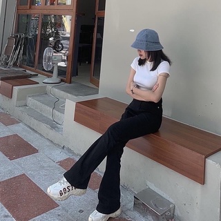 Quần ống loe form dài chất kaki