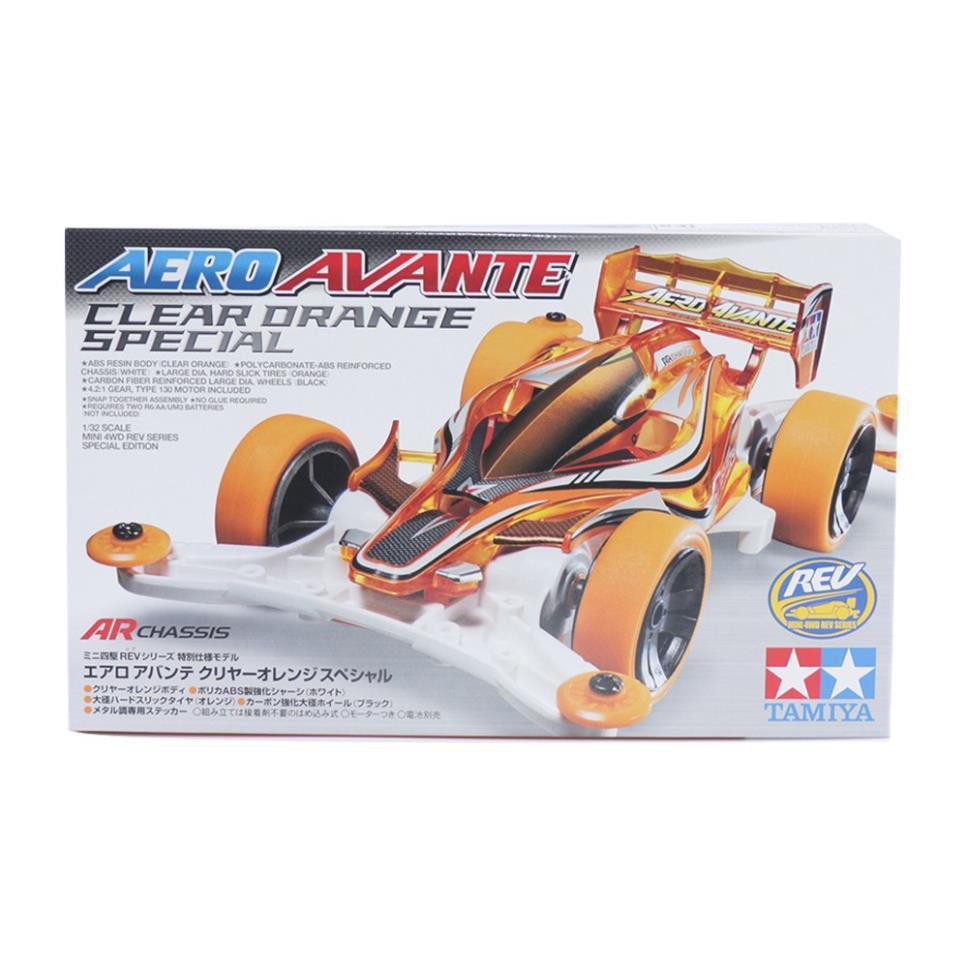 Ô Tô Đồ Chơi Trẻ Em Thông Minh - Xe Đồ Chơi Lắp Ráp Cho Bé 6 Tuổi Aero Avante Orange Tamiya 4WD - Nhựa ABS Cao Cấp