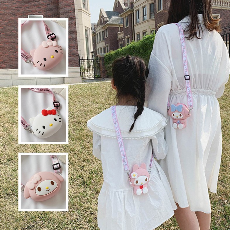 WIF Túi Đeo Chéo dạng hình Hello Kitty Dành Cho Bé Gái 18 H529