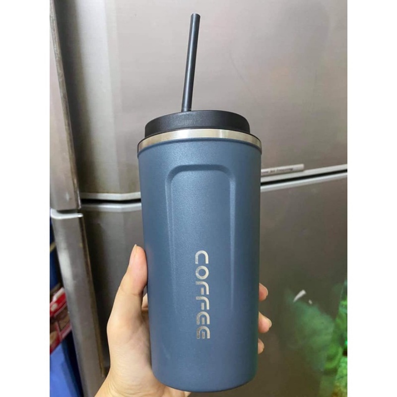 Bình giữ nhiệt inox 304 nắp kín, ly giữ nhiệt Coffee Holic 510ml cao cấp LEBENANG