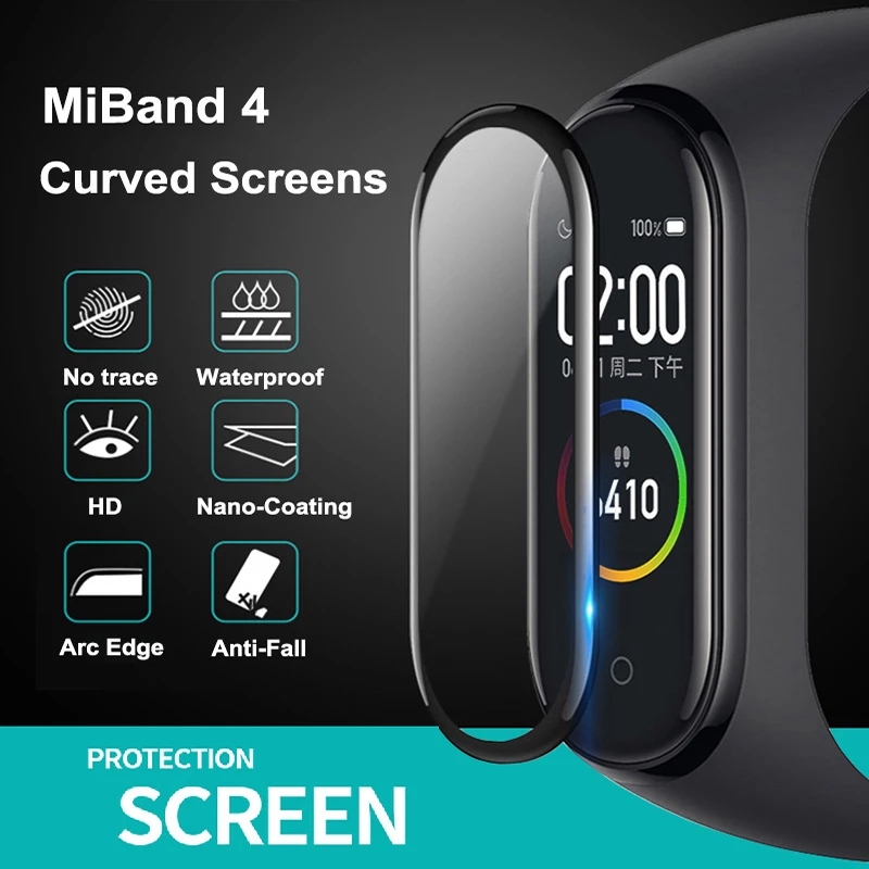 Miếng Dán Bảo Vệ Màn Hình Cho Đồng Hồ Thông Minh 3D Screen Protective Film for Xiaomi Mi band 4 5 6 Smart Watchband Amazfit Band 5 Soft Full Cover Screen Protector for Miband 4 5 6