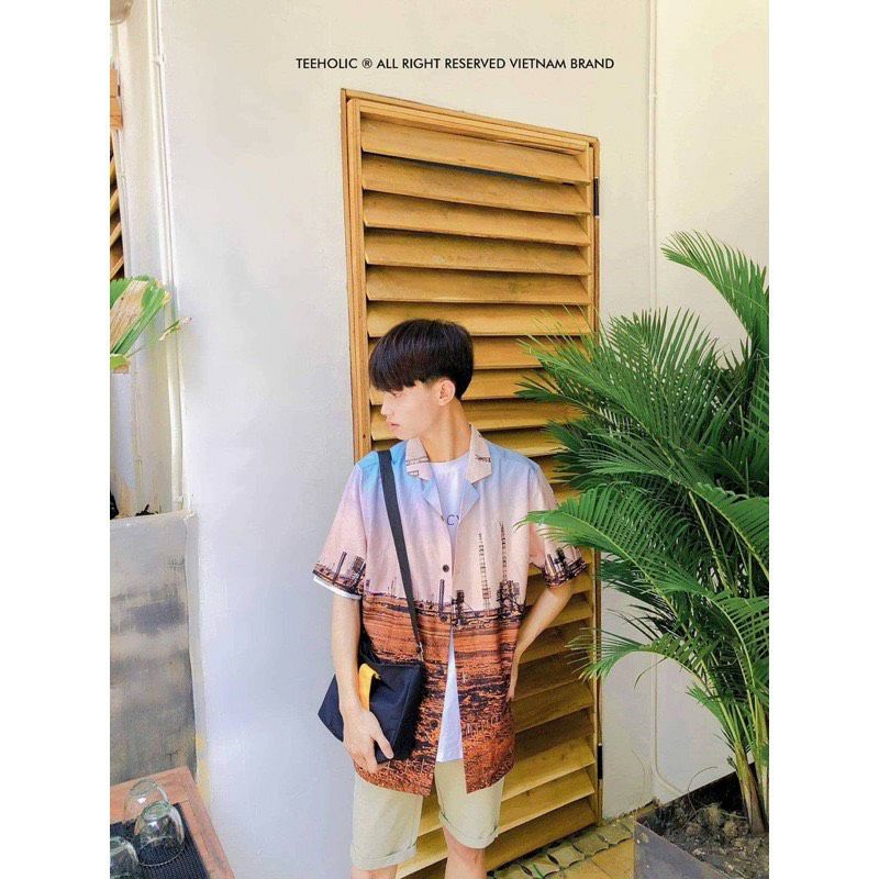 Áo Sơ Mi Tay Ngắn Unisex Cổ Bẻ Phông Cách Hàn Quốc Freesize