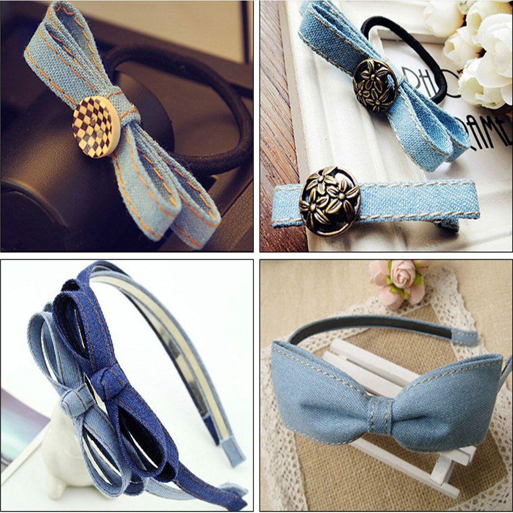 LEISURE Denim Ribbon Jumper Cap DIY Hairclip Accessories Sewing