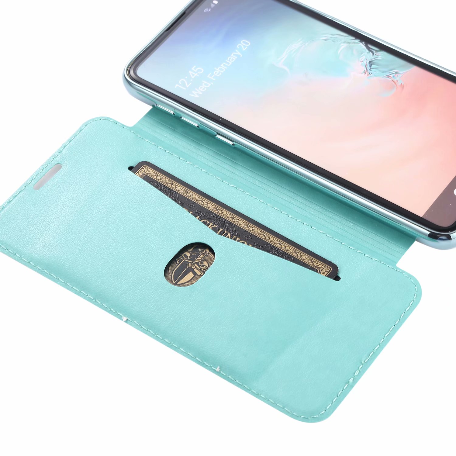 Ốp điện thoại có nắp lật da vải canvas kèm ngăn thẻ cho Samsung S10 s10e S10+ 4S s10e g9700 g9730 g770f g9750 g938