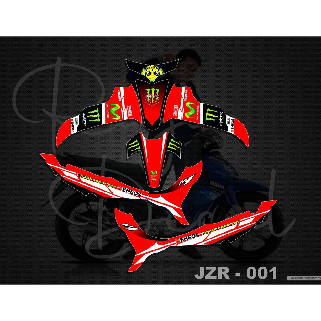 Miếng Dán Decal Trang Trí Xe Yamaha Jupiter Z Burhan Jupiter Z Disain Racing Monster Energy Jzr 001