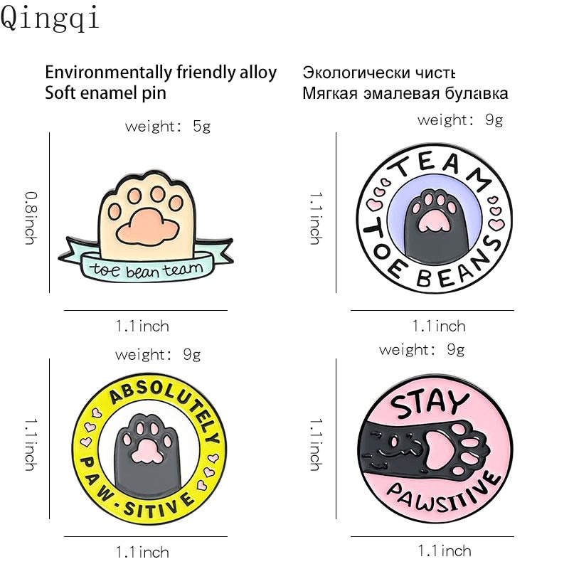 Dễ thương ghim cài áo Miss Zoe hình bàn chân mèo xinh xắn