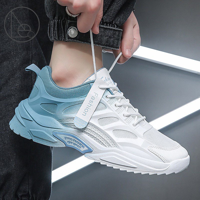Giày thể thao nam Loang màu siêu đẹp- Giày sneaker có 2 màu xanh và đen cực êm chân
