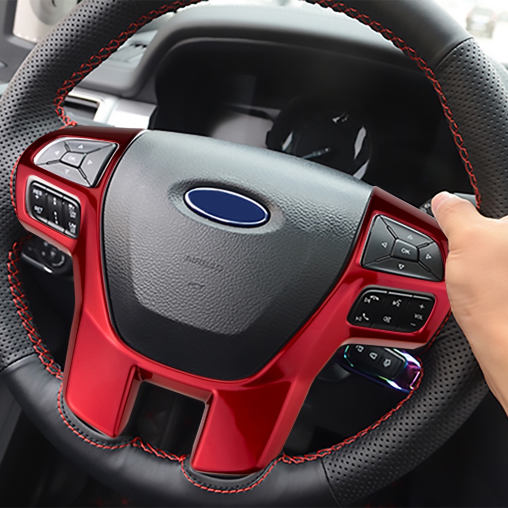 Miếng Dán Trang Trí Vô Lăng Ô Tô 5 Màu Cho Ford Everest Ranger 2016 2017 2018 -2021+ Acc.