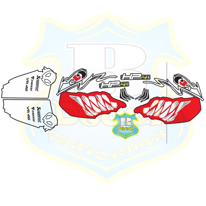 ( Quí khách vui lòng mang ra tiệm cho thợ dán ) Tem winner v1 cá mập đen