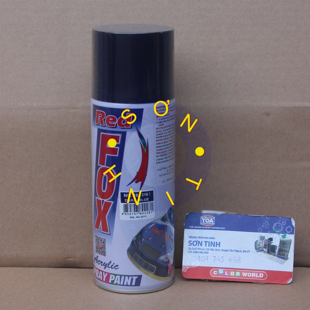 Sơn xịt RED FOX Thái Lan màu Xanh dương đậm DARK BLUE 216 (No. 28)- 1 chai