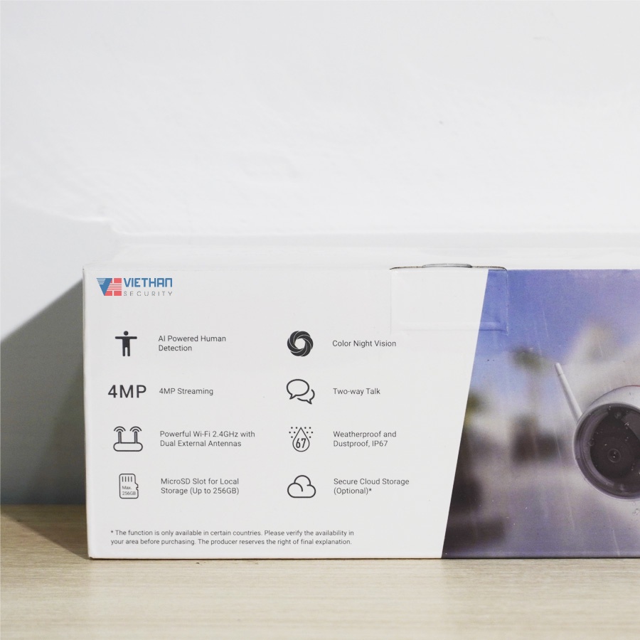 Camera giám sát wifi EZVIZ C3W Pro 4Mp Color NightVision đèn flash & còi báo động