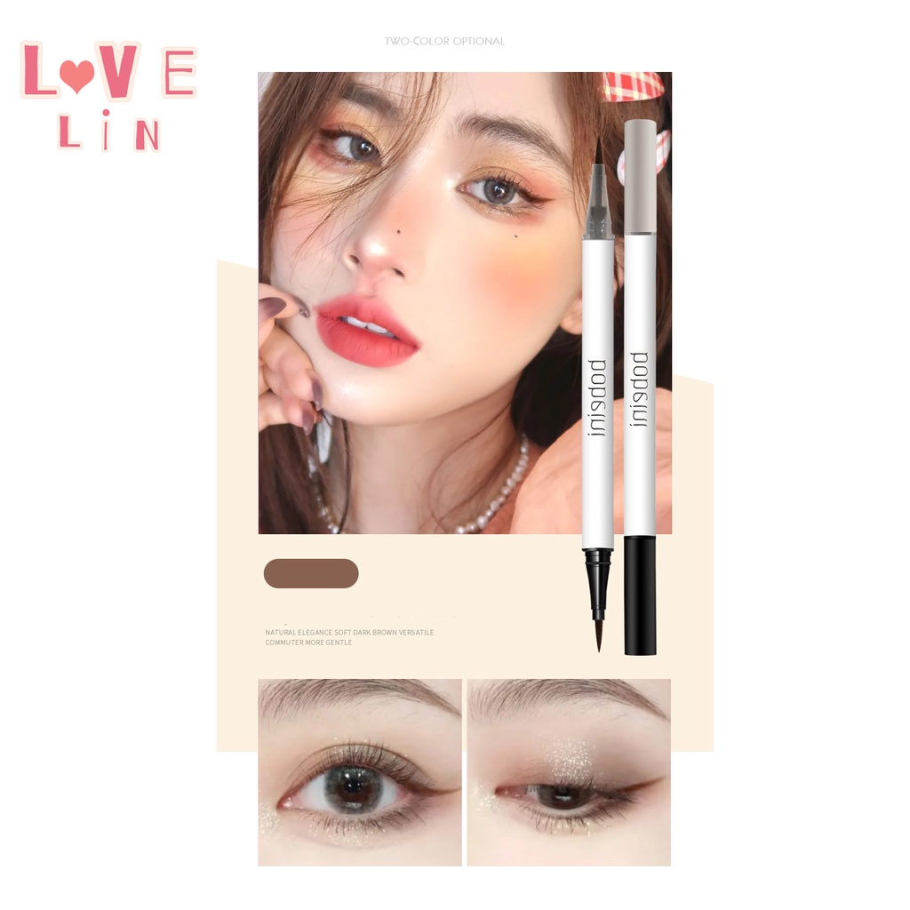 Bút Kẻ Mắt Hai Đầu Dạng Lỏng Chống Thấm Nước Và Dầu Không Nhòe