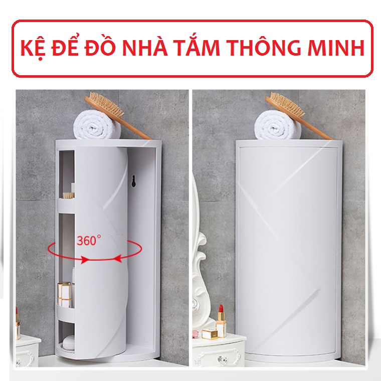 Kệ đựng đồ nhà tắm đa năng, Có nắp xoay 360 độ Chống nước Chống bụi thông minh