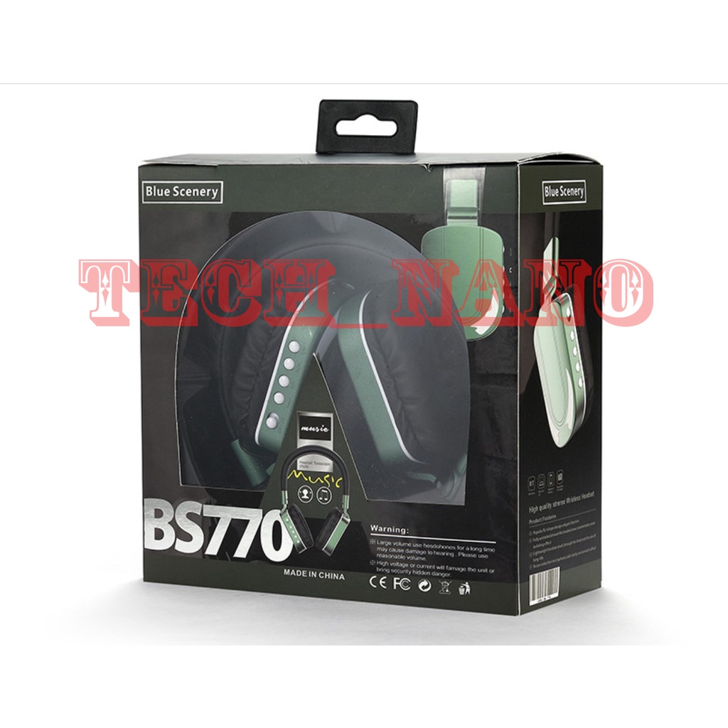 Nghe Rõ Từng Bước ChânTai nghe gaming bluetooth không dây chụp tai BS770 có mic, chơi game, nghe nhạc liên tục 6H