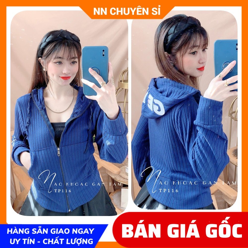 Áo khoác chống nắng nữ chất thun gân tăm mềm mát co giãn thêu chữ dễ thương TP116