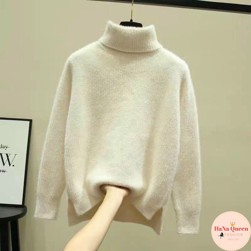 Áo len lông cổ lọ Quảng Châu, áo len nữ cực ấm | BigBuy360 - bigbuy360.vn