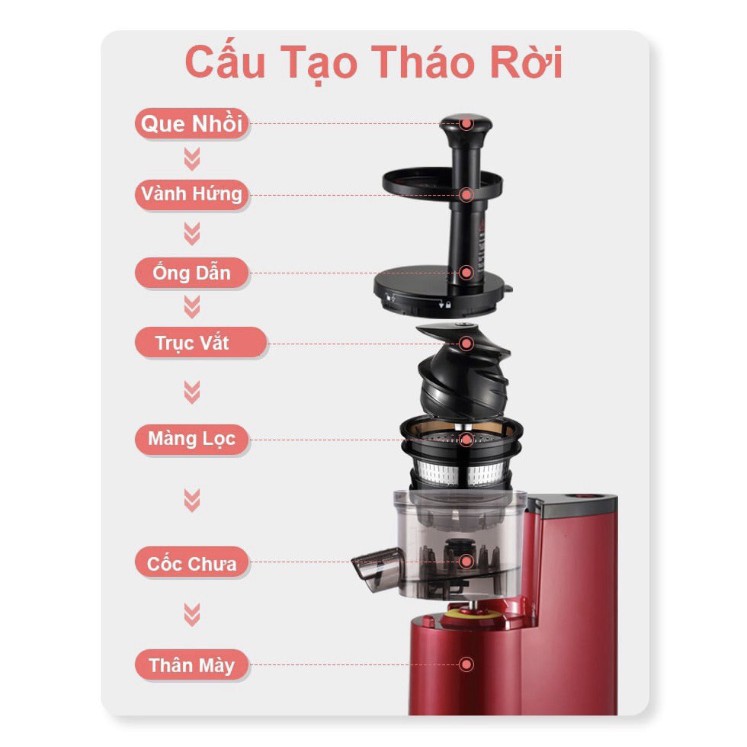 [Bảo hành 12 tháng] MÁY ÉP CHẬM SAVTM JE-07 _ Máy ép hoa quả, máy ép trái cây siêu kiệt bã