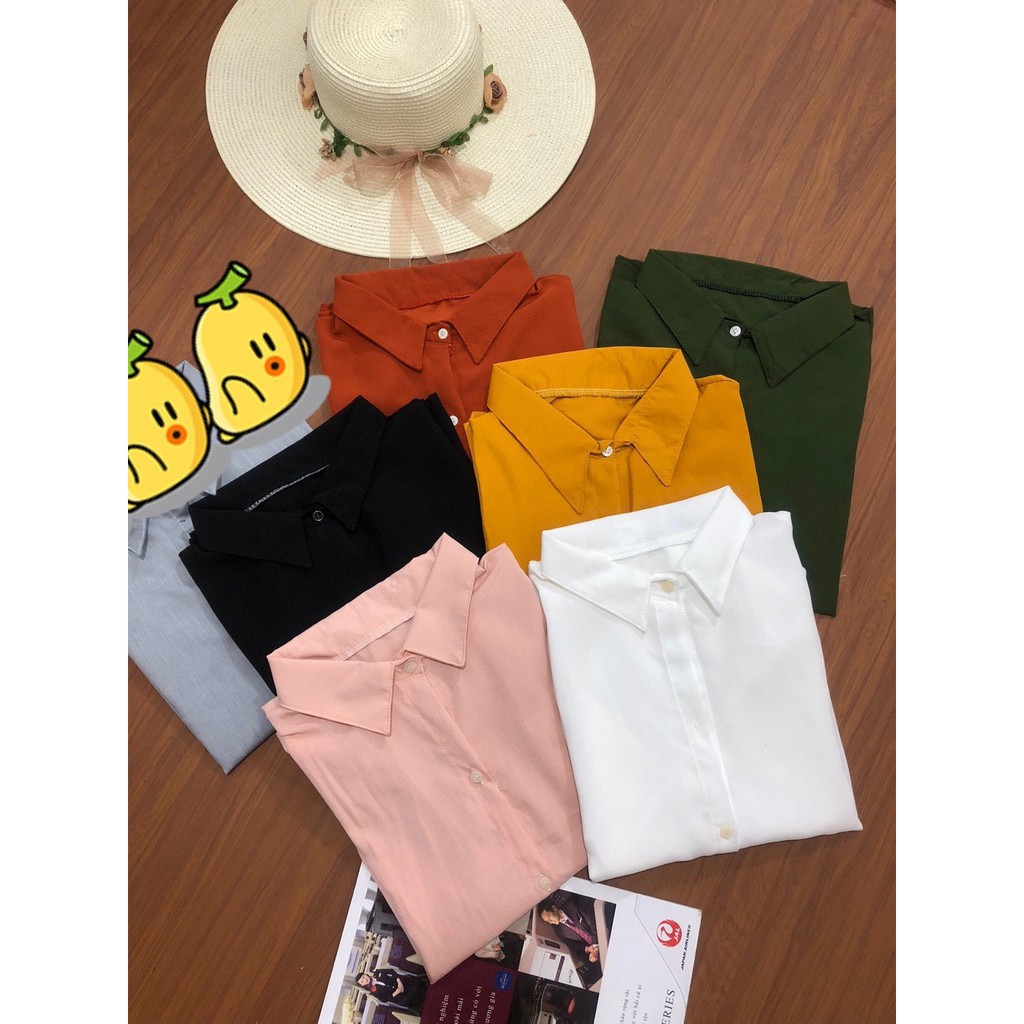 Sơ mi trơn chân phương cực xinh chất vải kate mềm