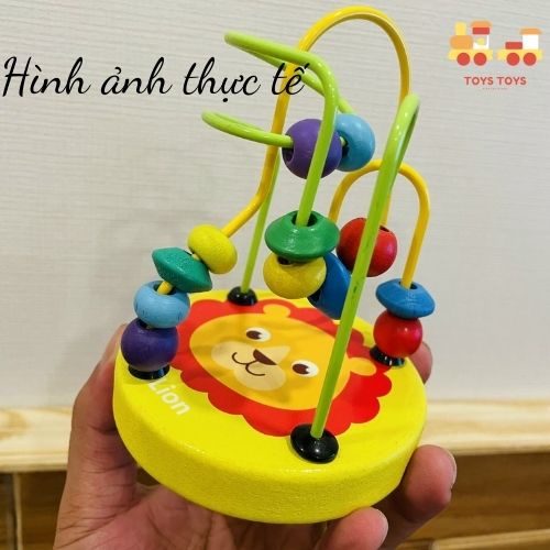 Trò Chơi Gỗ Luồn Hạt Luyện Kỹ Năng Khéo Tay Và Tập Trung MONTESSORI