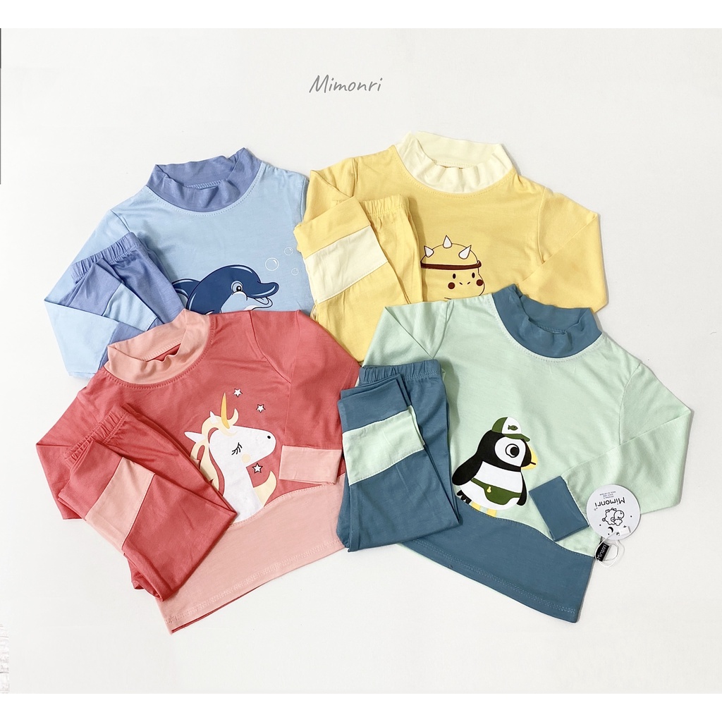 [SALE] Bộ Quần Áo Bé Gái, Bé Trai KIMCHIBABY Cổ 3P Vải Thun Lạnh Pokemon, Đồ Bộ Cho Bé Mặc Nhà Thu Đông KWTD2215
