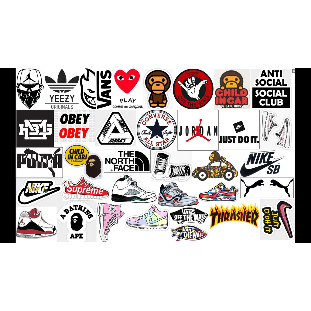 STICKER sneaker dán Vali, xe, barber shop, Mũ bảo hiểm , máy tính,, tường... ghé shop để xem thêm nhiều mẫu khác