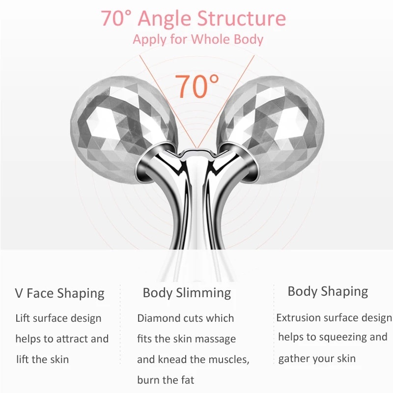 3D Roller Massager Leg Abdomen Neck Buttocks Facial Massage 360 Rotate Face Lift Roller Tightening Skin Care Tools Body Slimming