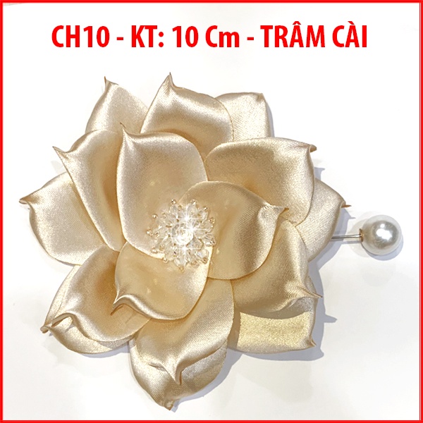 GOTI  - Tag Hoa Trâm Cài Áo Handmade Màu Pastel Nhụy Đính Pha Lê Cao Cấp - Phụ Kiện Trang Trí Váy Đầm Dành Cho Nữ CH10