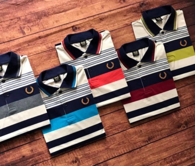 Áo thun nam ngắn tay cổ bẻ sọc bông lúa | BigBuy360 - bigbuy360.vn