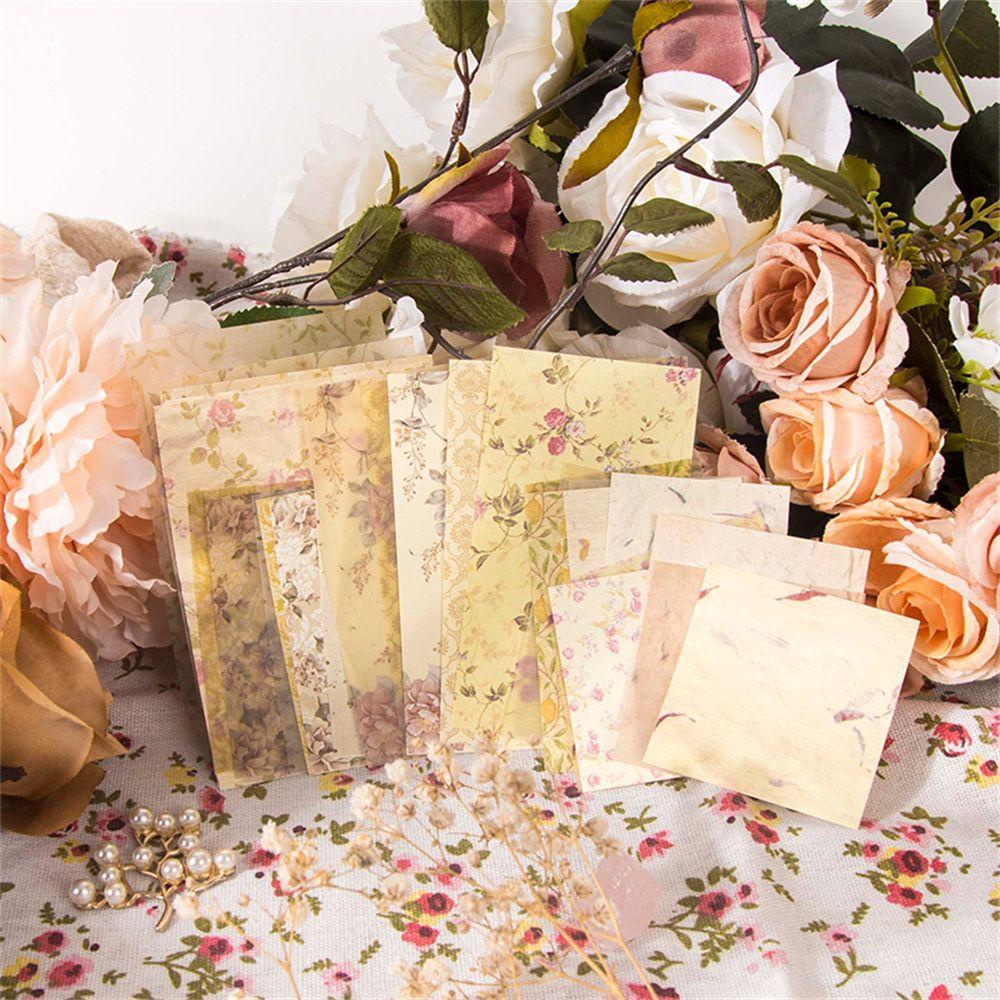 Set 30 Tờ Giấy Hình Hoa Trang Trí Album / Nhật Ký / Sổ Tay DIY