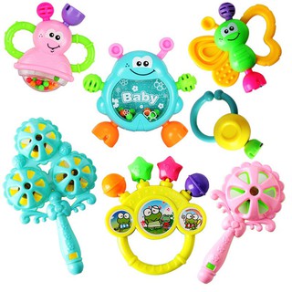 đồ chơi sắc đẹp boy baby bé girl b Bộ 7 đồ chơi lục lạc cầm tay cho bé đang mọc răng