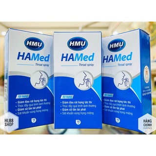 Xịt họng HMU HAMed hỗ trợ giảm ho, ngứa họng, đau rát họng, nhiễm khuẩn họng