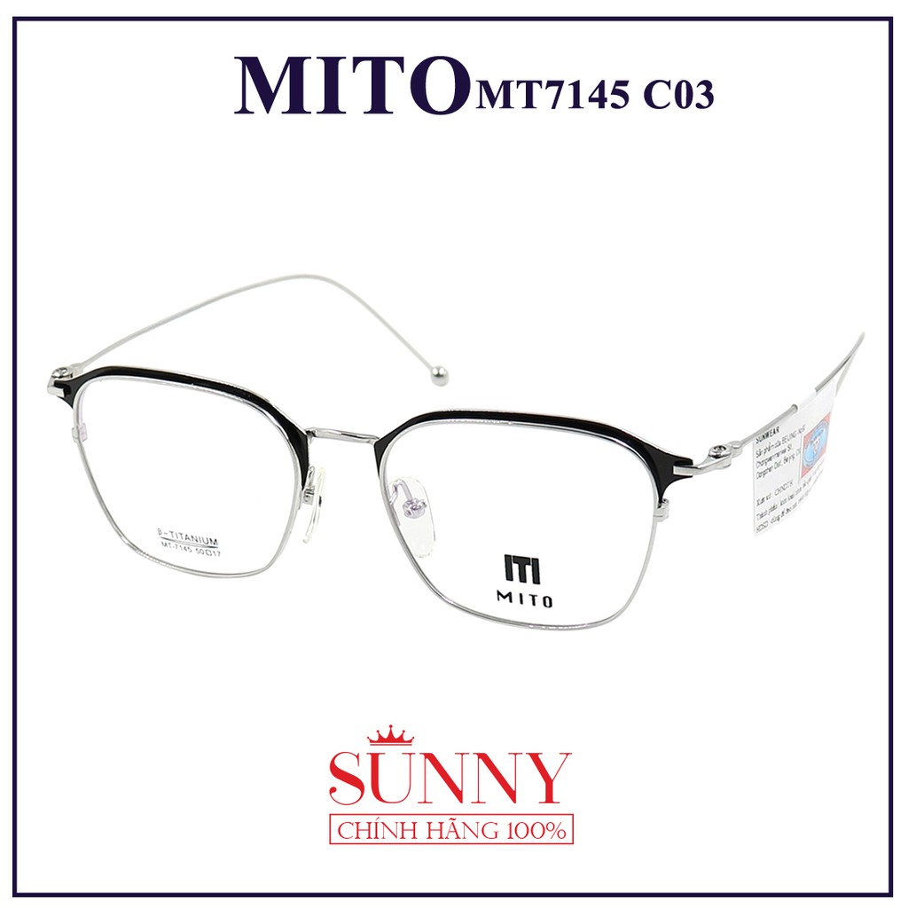 MT7145  - Gọng kính Mito unisex (nhiều màu) chính hãng Italia - - kèm tem chống hàng giả do bộ công an cấp
