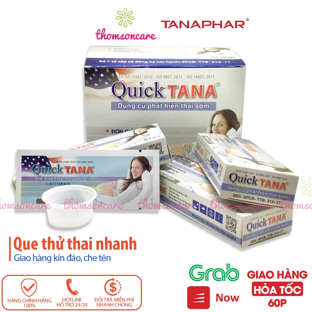 Que thử thai nhanh QUICKTANA - luôn che tên khi giao hàng - test thai nhanh