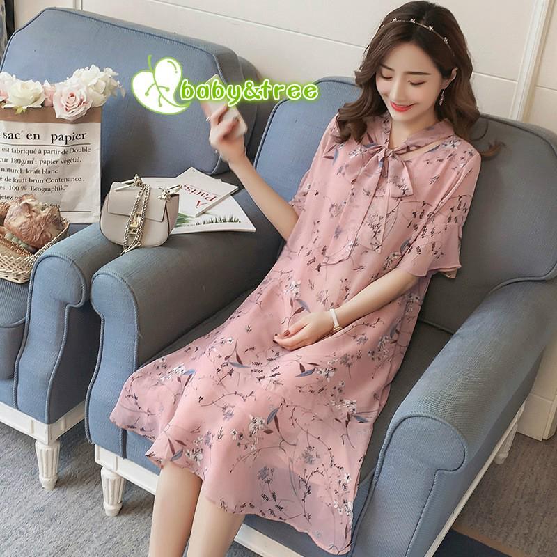 FREESHIP ĐƠN 99K_ 🍀 đầm Maxi hoạ tiết hoa cho phụ nữ mang thai