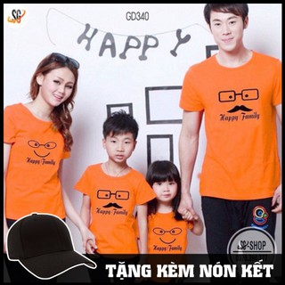 Takan Store Áo Thun Gia Đình Happy Family Cao Cấp - Màu Cam (GD340CN) Takan Store