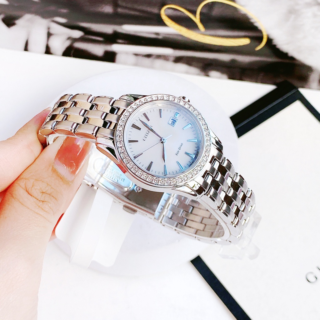 Đồng hồ nữ dây thép Citizen Eco Drive EW1901 58A