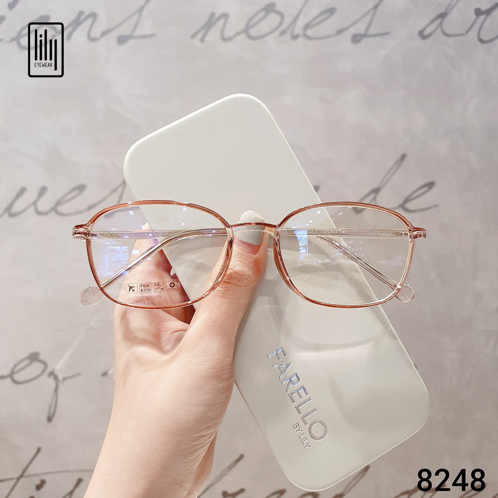Mắt kính cận Lilyeyewear thiết kế mắt vuông, nhựa dẻo đa dạng màu sắc dễ lựa chọn 8248 | BigBuy360 - bigbuy360.vn