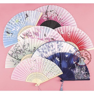 Quạt xếp quạt lụa đường kính 37 cm (nhiều mẫu)