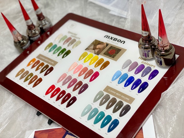 Bán lẻ sơn gel MXBON bảng 60 màu