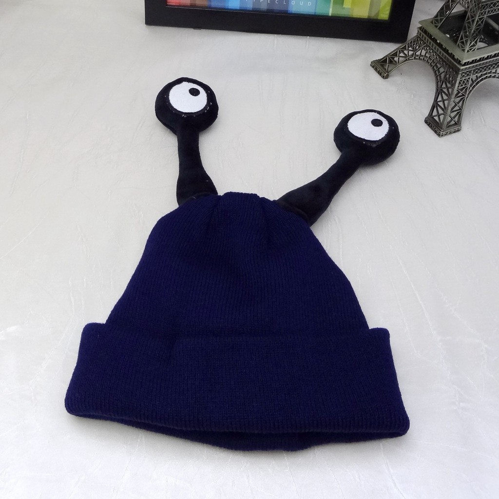 Mũ Len Dệt Kim Họa Tiết Quái Vật Hoạt Hình Phong Cách Hàn Quốc Mùa Thu Đông Xu Wen Tương Phản Cho Bé Gái