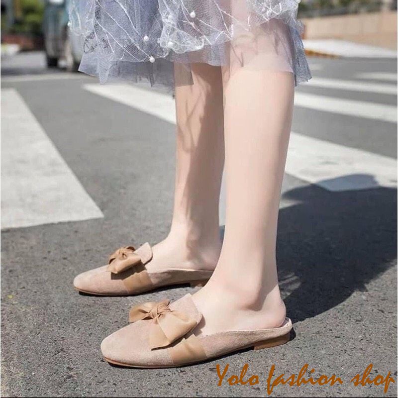 [HOTREND] Giày lười slip on nữ  kiểu dáng đơn giản thắt nơ xinh xắn -GL17 | BigBuy360 - bigbuy360.vn