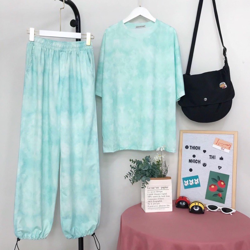 Cả Set Loang 3D OverTee+LongPant Ảnh Thật