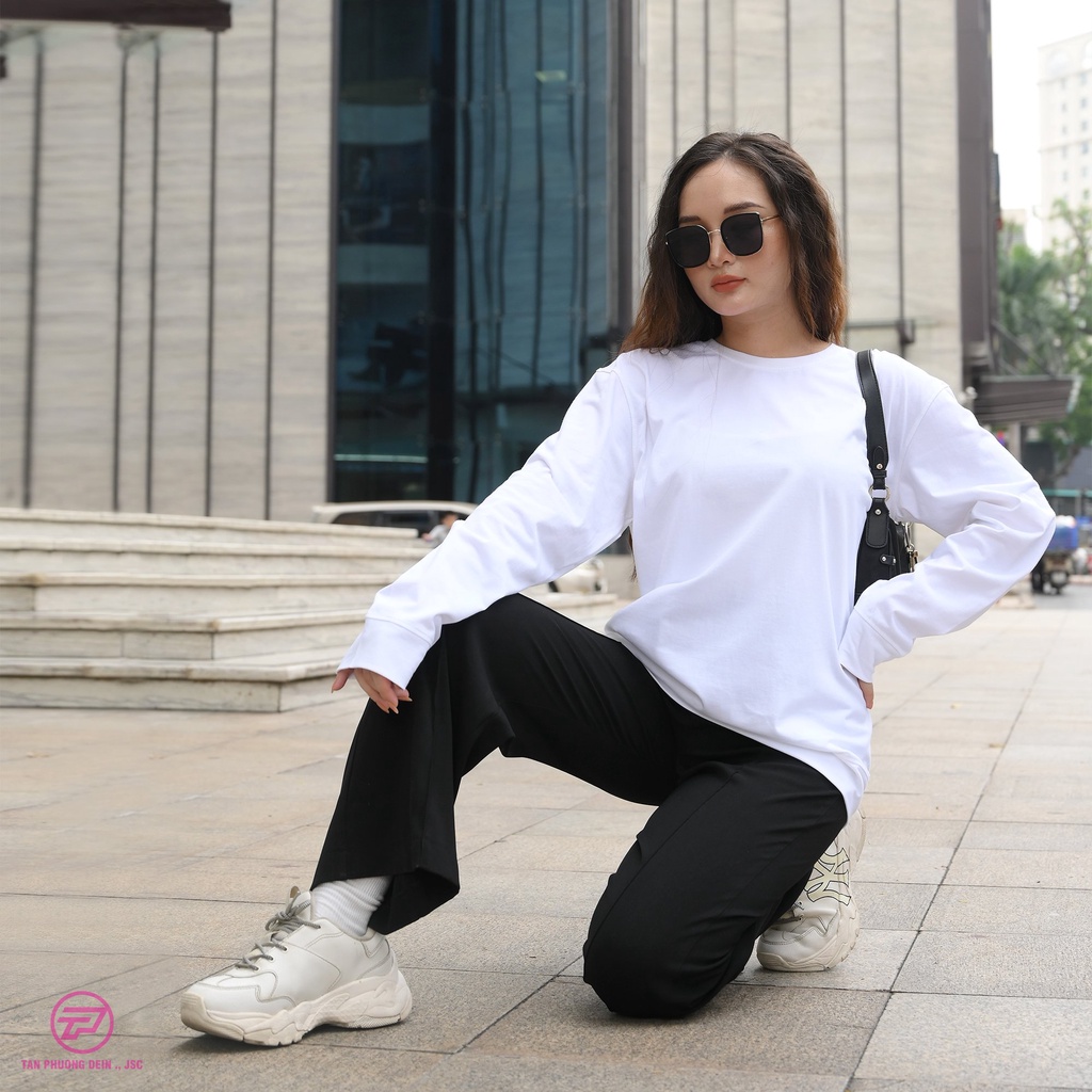 👋🤘  cao cấp, áo thun Sweater, áo thun cotton 100% form rộng cao cấp Tân Phương màu trắng