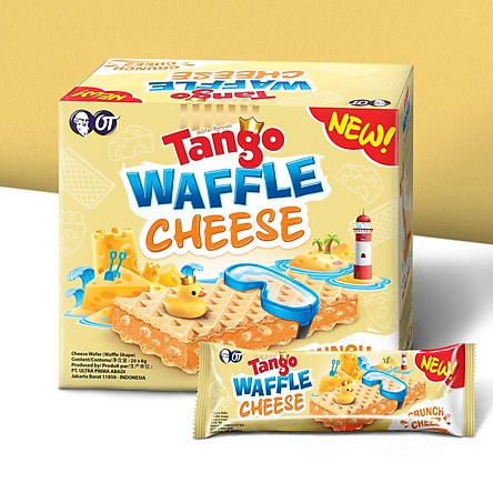 Bánh Xốp Tango Waffle 160gr (20pcs x 8gr) vị Socola, Sầu riêng, Pho mai, Vani