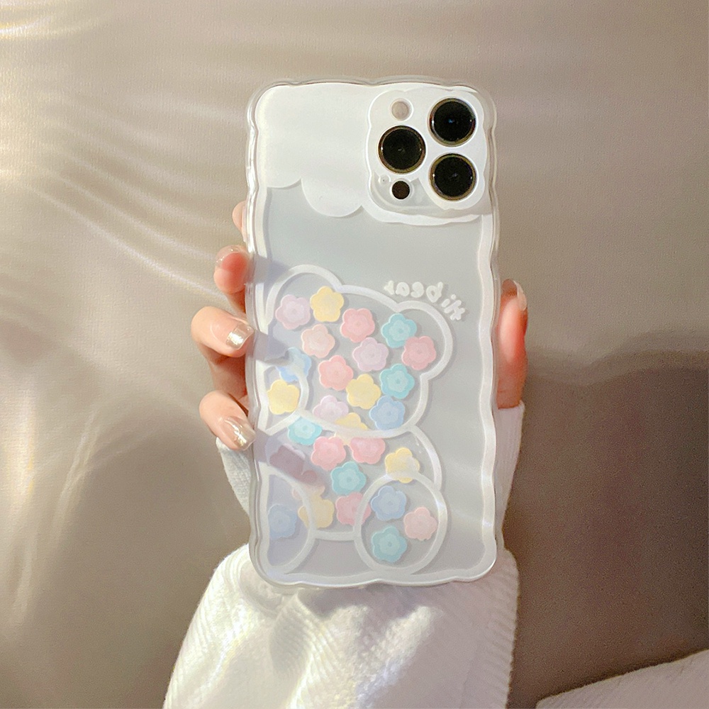 Ốp Điện Thoại TPU Mềm Trong Suốt Chống Sốc In Hình Gấu Hoạt Hình Cho case iPhone 11 12 13 Pro max mini XS max xr 7 8 se2020 plus