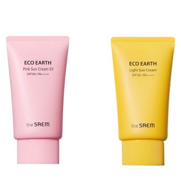 Kem Chống Nắng The SaemEco Earth Sun Cream 50ml dành cho mọi loại da, lọ màu vàng