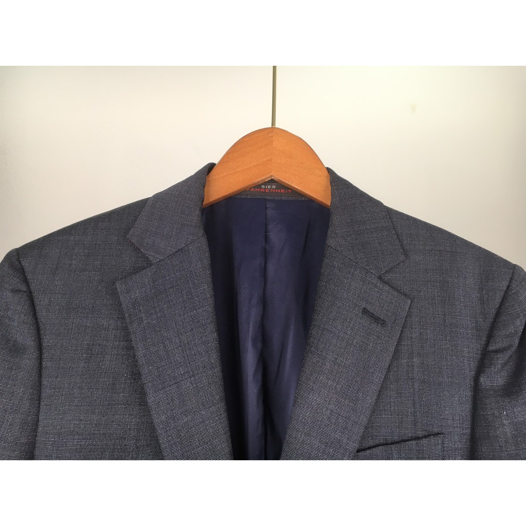 (1M6-1M7 / 50-60KG) Áo blazer 2hand nam XANH DƯƠNG GEOMETRIC hàng si Hàn Quốc SIEG FARRENHEIT JACBLN158