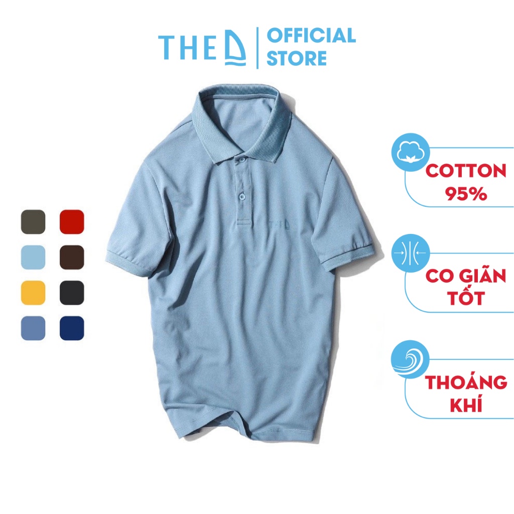 Áo Polo Nam Cotton The D Dáng Regular - Vải Cá Sấu Dệt Kim Cương, Mềm Mịn, Thoáng Mát, Thấm Hút Tốt S03